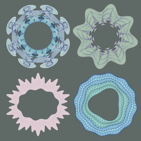 Guilloche Pattern Rosette for Certificate, Play Money or Other Security Papers - Vector Illustration,のイラスト素材