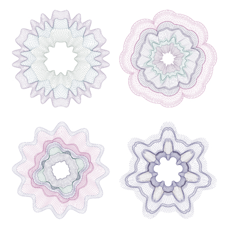 Guilloche Pattern Rosette for Certificate, Play Money or Other Security Papers - Vector Illustration,のイラスト素材