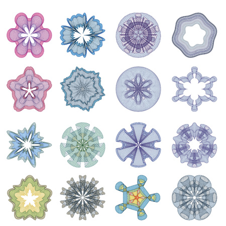 Guilloche Pattern Rosette for Certificate, Play Money or Other Security Papers - Vector Illustration,のイラスト素材