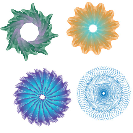 Guilloche Pattern Rosette for Certificate, Play Money or Other Security Papers - Vector Illustration,のイラスト素材
