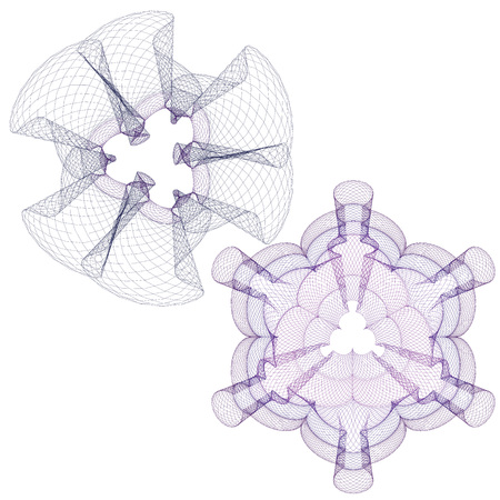 Guilloche Pattern Rosette for Certificate, Play Money or Other Security Papers - Vector Illustration,のイラスト素材