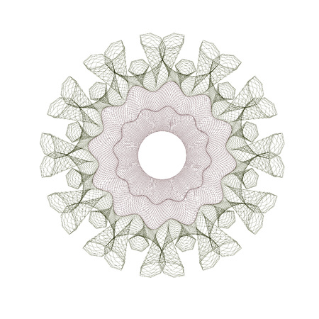 Guilloche Pattern Rosette for Certificate, Play Money or Other Security Papers - Vector Illustration,のイラスト素材