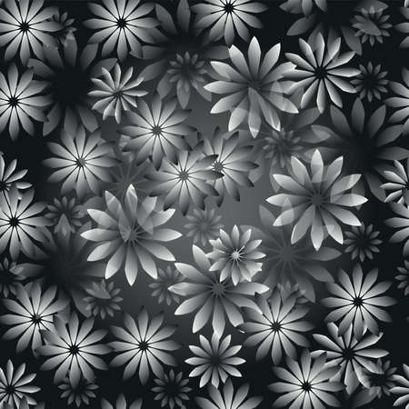 floral seamless pattern black-white design for textile,のイラスト素材