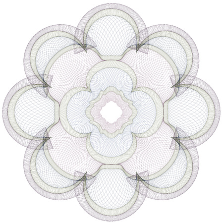 Guilloche Pattern Rosette for Certificate, Play Money or Other Security Papers - Vector Illustration,のイラスト素材