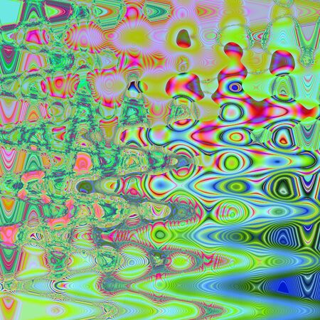 Abstract background of chaotic waves and multicolored spots