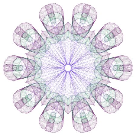 Watermark, rosetta, guilloche design,