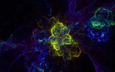 Multicolor fractal 3d design abstract background for multiple projects like science, music, art, spiritual, technology,の写真素材