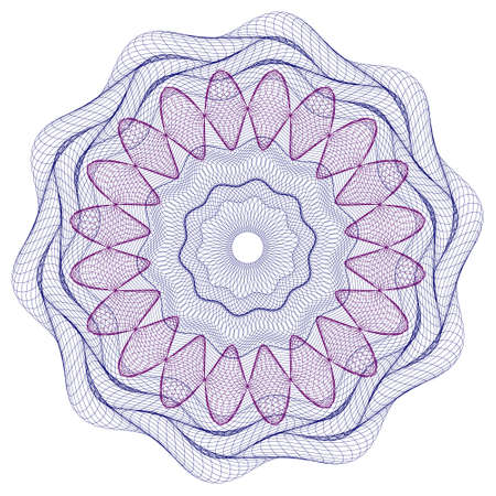 Watermark, Guilloche rosetta, design for background for certificate,のイラスト素材