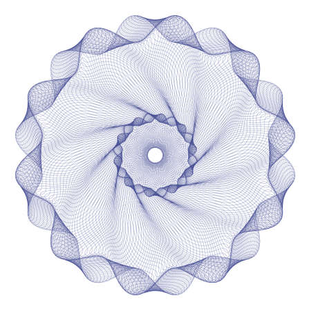 Watermark, Guilloche rosetta, design for background for certificate, Security lines,のイラスト素材