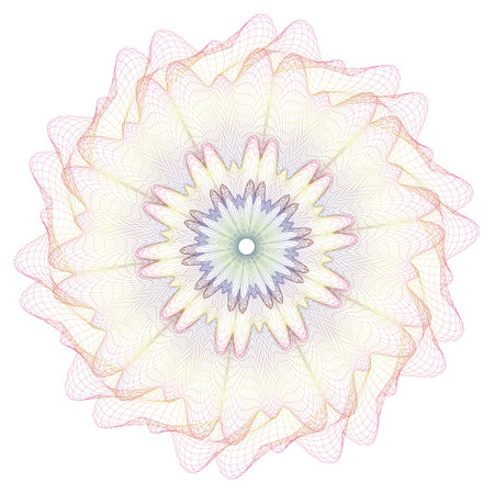 Watermark ,Guilloche rosetta , design for background for certificate, security element for backgroundのイラスト素材