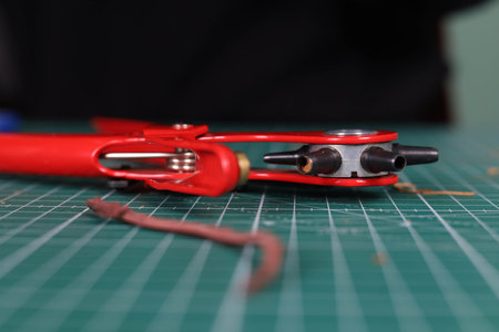 Leather Crafting Tool Isolated on Workshop Table