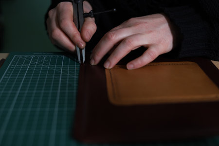 Leather Artisan Working Hand Background Photo