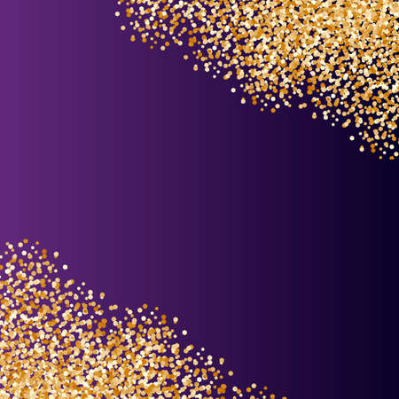 Banner festive New Year Christmas with gold sequins, shine, on a dark background. Place for an inscription. Template background flyer postcard flyer backdrop. Vector illustrationのイラスト素材
