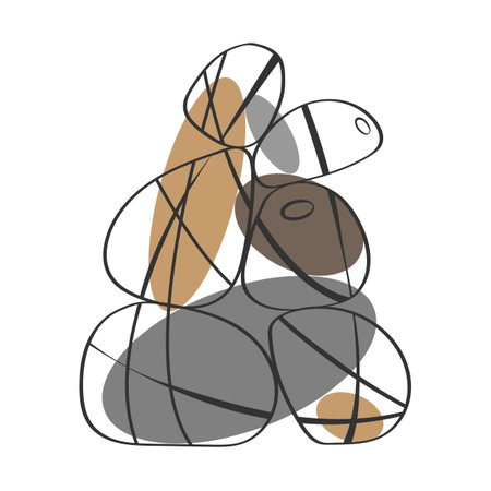 Stones contour spa salon relax meditation yoga balance zen state. Vector illustrationのイラスト素材