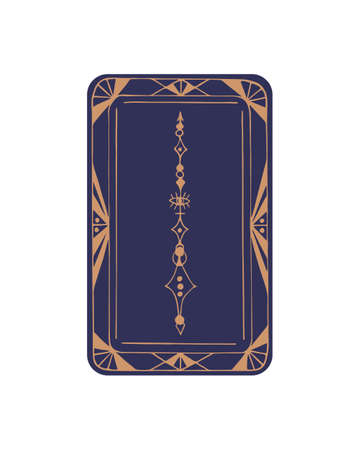 Tarot card Very Peri hand drawing doodle. Vector illustration of tarot in vintage style with mystical symbols, concept of witchcraft. Isolated, white background. Vector illustrationのイラスト素材