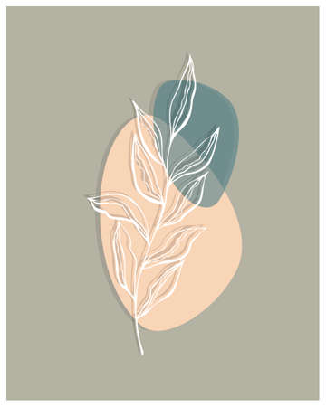 Boho style abstract background minimalism, doodle, decor. Vector illustrationのイラスト素材
