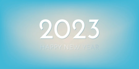 2023 Happy New Year banner horizontal blue and white. Vector illustration