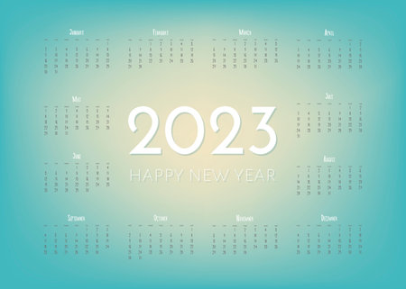 2023 calendar template by months, calendar cover concept. Vector illustration