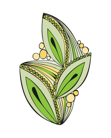 abstract flowers. Doodle flower hand drawn. Vector illustrationのイラスト素材
