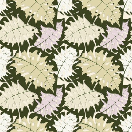Pattern Monstera leaves. Vector illustrationのイラスト素材