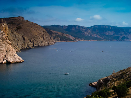 out of the bay to the open seaの写真素材