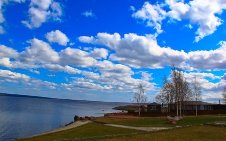 the house on the lakeの写真素材