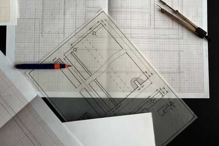 Preparation and creation of technical drawings.の写真素材