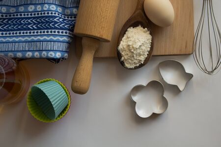 Set of ingredients used for baking.の写真素材