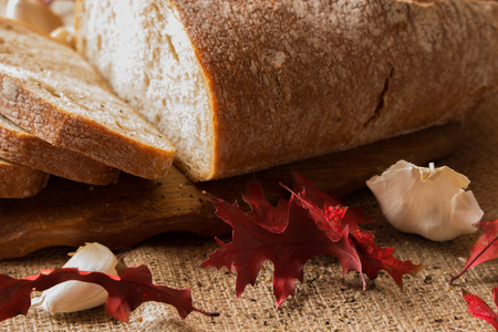 A fresh loaf of bread.の写真素材