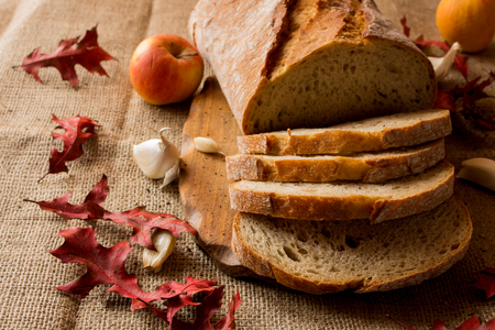 A fresh loaf of bread.の写真素材