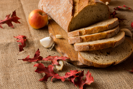 A fresh loaf of bread.の写真素材