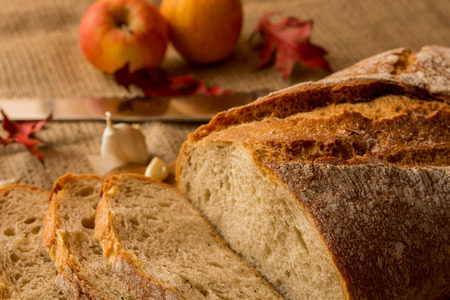 A fresh loaf of bread.の写真素材