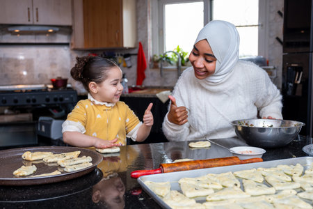 A Heartwarming Scene of Grandmother and Child Bonding in the Kitchen, Passing Down Culinary...