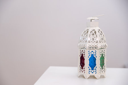 Isolated ramadan fanos on white background with copy space and mock upの写真素材