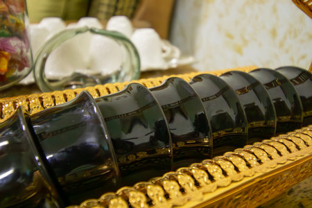 Black glossy arabic coffee cups
