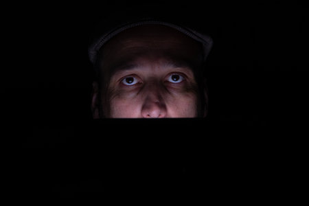 Portrait for man with copyspaceの写真素材