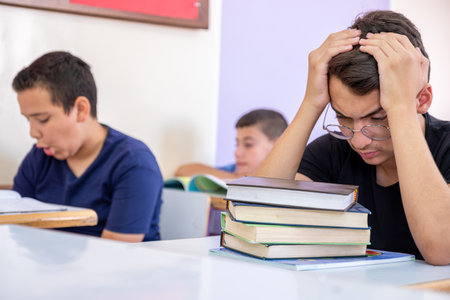 Student feeling frustrated due to the load of studying