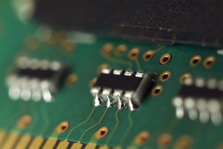 extrem closeup of part of a memory chip