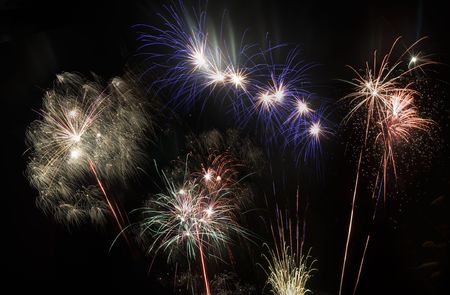 firework display of  variety of blastsの写真素材