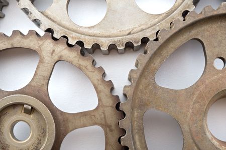 three cogwheels isolated on white