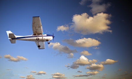 small airplane in twilight