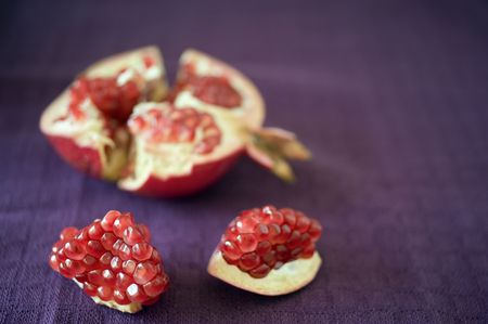 whole and slice of pomegranate still life SDFの写真素材