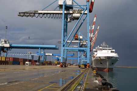 cargo ship at dock 