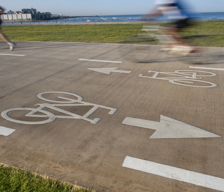 Bicycle trails in Tel Aviv promenade