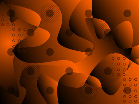 Abstract orange background with circles and dots. Vector illustration for your designのイラスト素材
