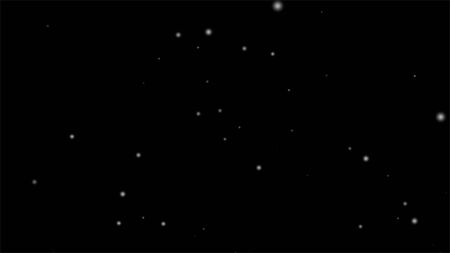 Abstract particle background. White Snow Falling on Isolated Black Background, Shot of Flying Snowflakes Bokeh, Dust Particles or Powder in the Air. Holiday Overlay Effect,の写真素材