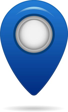 blue pinpoint symbol, Map pin flat design style modern icon. Simple blue pointer minimal symbol. Marker sign.の写真素材