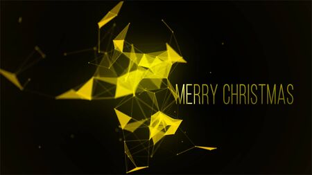 merry christmax abstract plexus triangle loop, Futuristic Technology Molecular Abstract Plexus Background. Christmas and New Year seamless looping animation.の写真素材