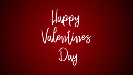 Happy Valentines day text, Romantic quote postcard, card invitation banner template.の写真素材