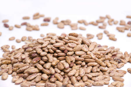 macro on a big heap of pinto beansの写真素材